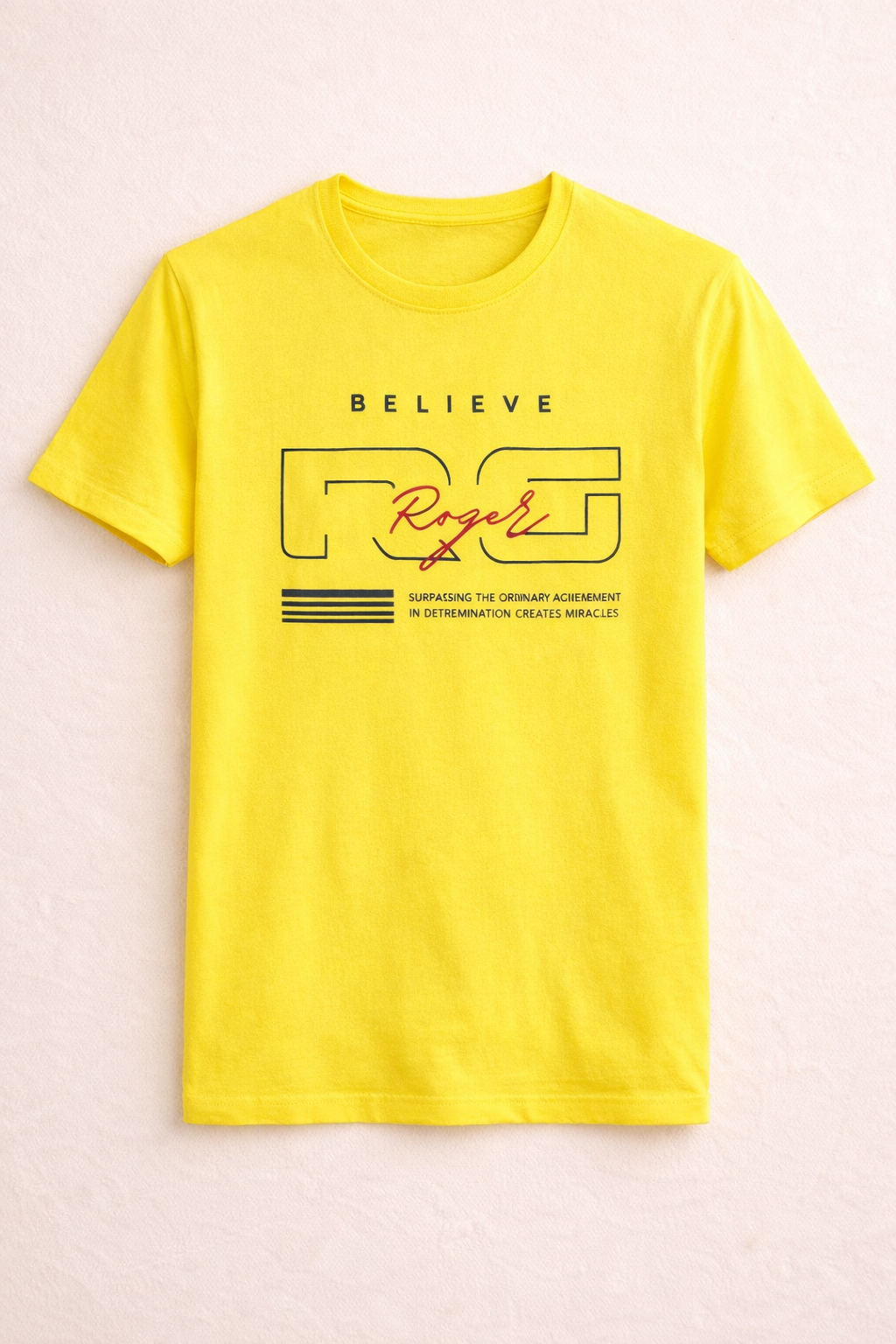 YELLOW "BELIEVE ROGER" PRINT T-SHIRT FOR MEN Secondary image