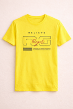 YELLOW "BELIEVE ROGER" PRINT T-SHIRT FOR MEN