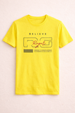 YELLOW "BELIEVE ROGER" PRINT T-SHIRT FOR MEN