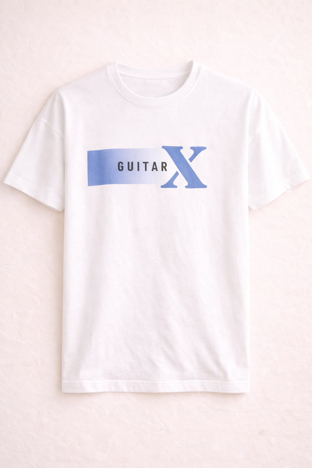 WHITE "X GUITAR" PRINT T-SHIRT FOR MEN