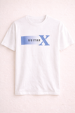 WHITE "X GUITAR" PRINT T-SHIRT FOR MEN
