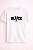 WHITE "BLACK" PRINT T-SHIRT FOR MEN