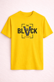 YELLOW "BLACK" PRINT T-SHIRT FOR MEN