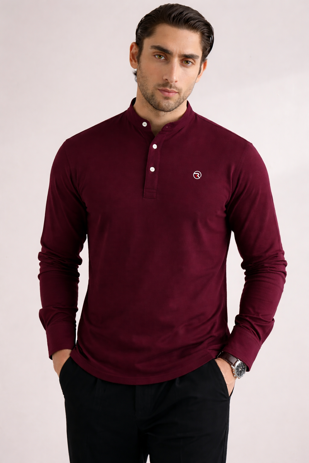 MAROON KURTI STYLE - PREMIUM QUALITY CASUAL SHIRT FOR MEN
