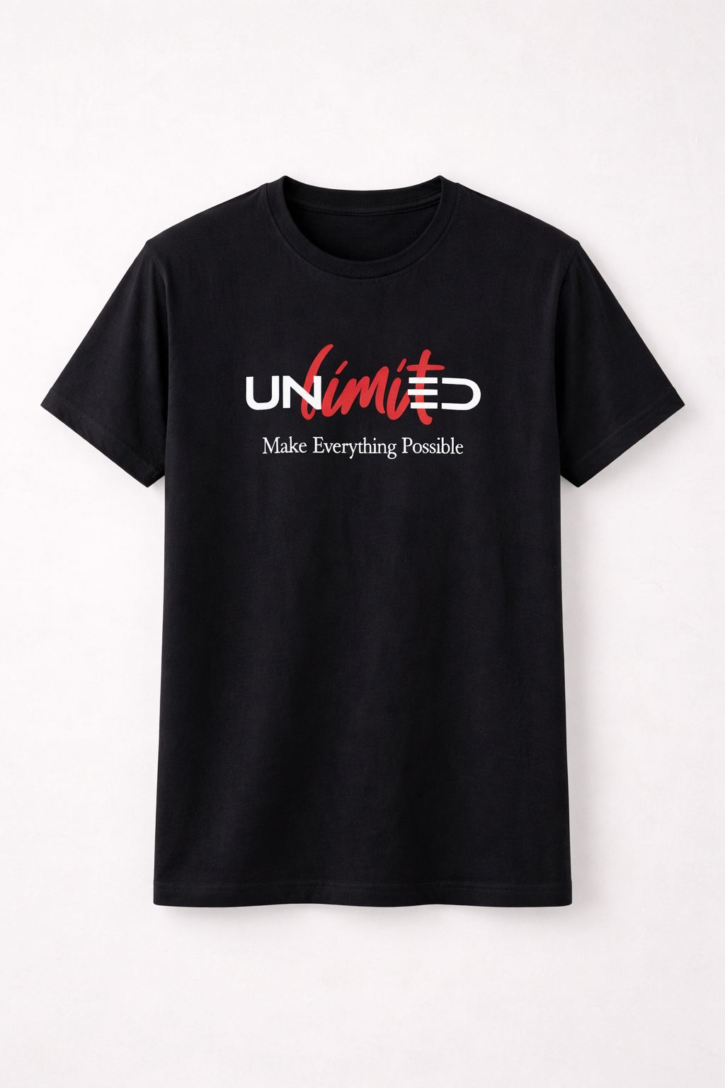 BLACK "UNLIMITED" PRINT T-SHIRT FOR MEN Secondary image