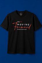 BLACK "MOVING FORWARD" PRINT T-SHIRT FOR MEN