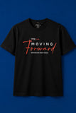 BLACK "MOVING FORWARD" PRINT T-SHIRT FOR MEN