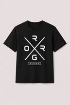 Black "ROGER" Print T-Shirt For Men