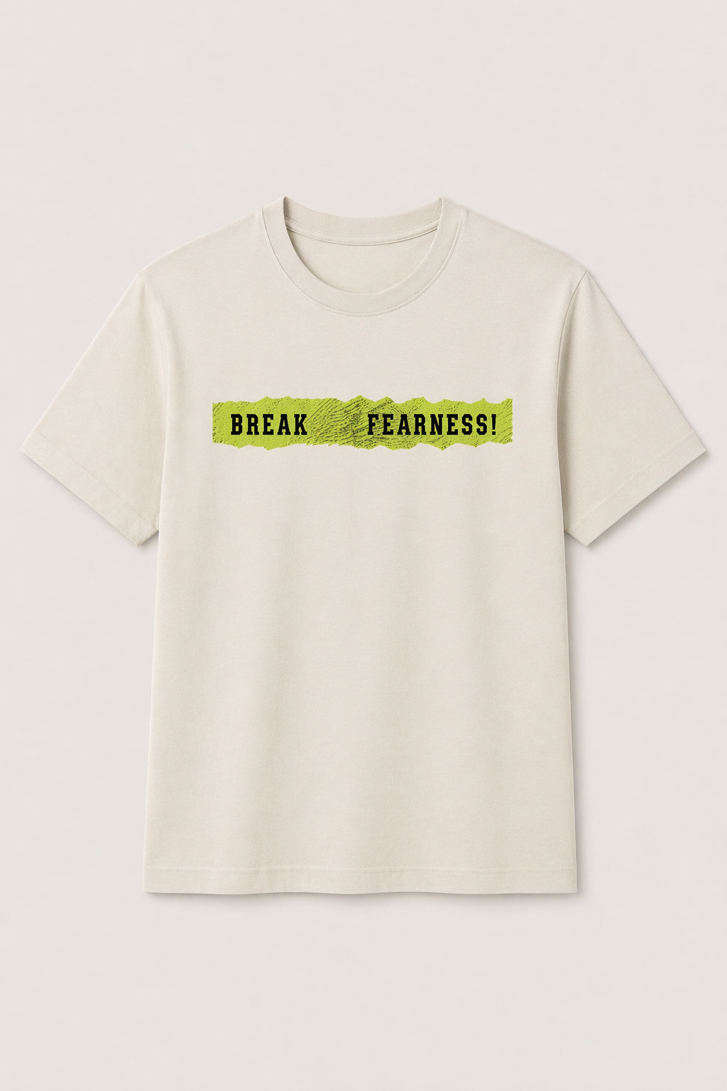 CREAM "BREAK YOUR FEARNESS" PRINT T-SHIRT FOR MEN Secondary image