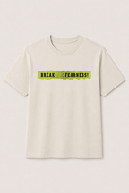 CREAM "BREAK YOUR FEARNESS" PRINT T-SHIRT FOR MEN
