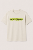 CREAM "BREAK YOUR FEARNESS" PRINT T-SHIRT FOR MEN