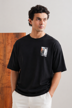 Black "New Style" Print T-Shirt For Men