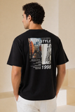 Black "New Style" Print T-Shirt For Men