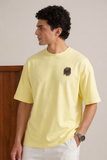 Yellow "Mud Life" Print T-Shirt For Men