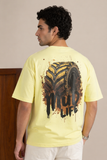 Yellow "Mud Life" Print T-Shirt For Men