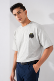 Ash Grey "Mud Life" Print T-Shirt For Men