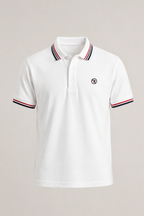White PK Fabric Polo For Mens