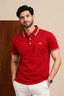 Red PK Fabric Polo For Mens