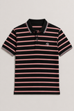 Black With Brown & White Stripes Polo For Men