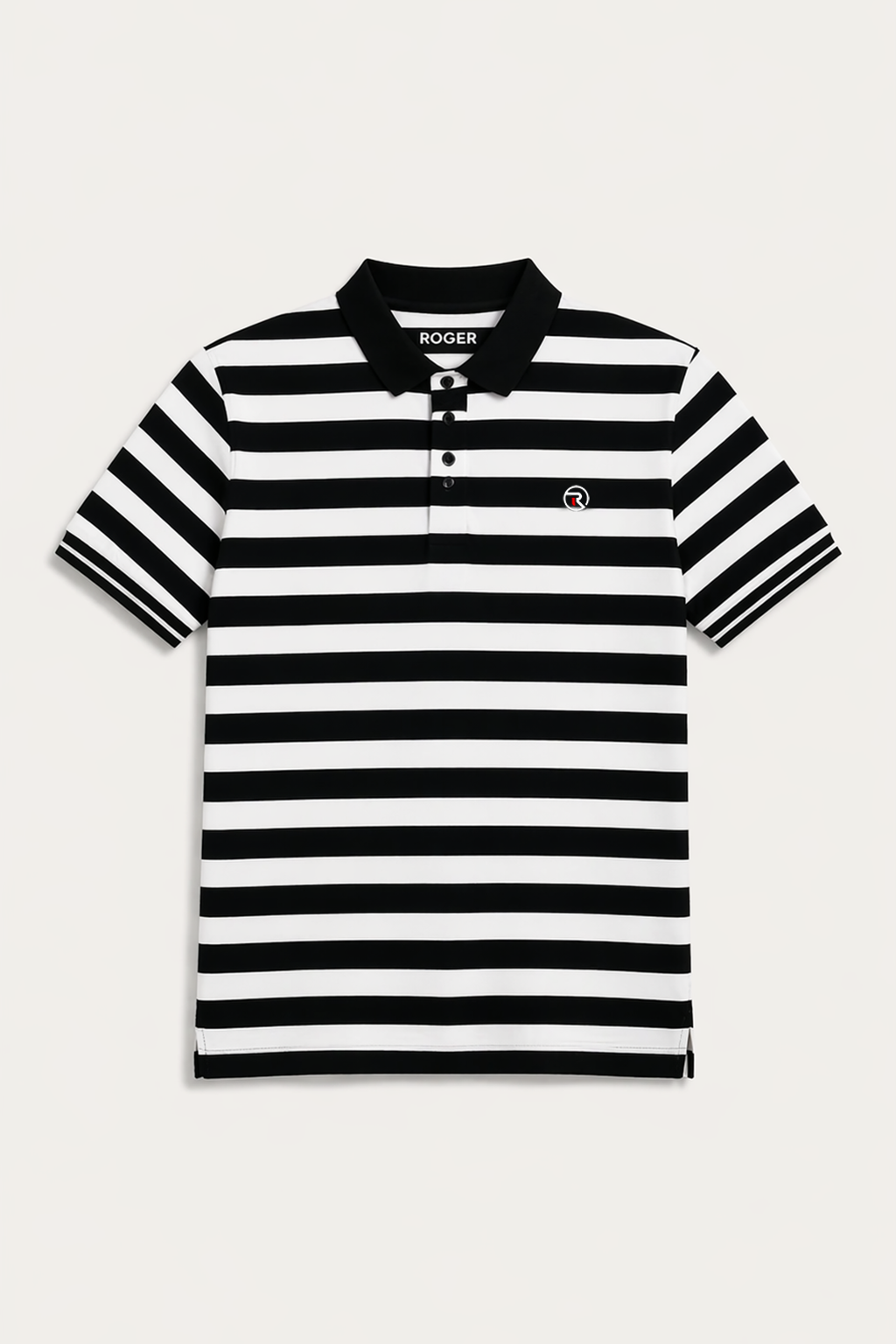 Cream With Navy Blue Stripes Polo For Men