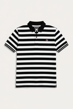 White With Black Big Stripes Polo For Men