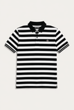 White With Black Big Stripes Polo For Men