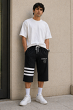 BLACK GIVENCHY PRINT 3 QUARTER SHORTS FOR MENS