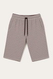 WHITE WITH BROWN SMALL STRIPES 3 QUARTER  SHORTS FOR MENS