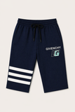 Navy Blue Givenchy Print 3 Quarter Shorts For Mens