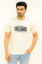 Load image into Gallery viewer, CREAM &quot;DREAMS&quot; PRINT T-SHIRT FOR MEN
