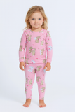 PURPLE WITH RABBIT PRINT DROP NIDDLE RIBBED FABRIC SUIT FOR GIRLS MID SEASON