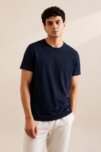 Navy Blue T-Shirt Plain For Men