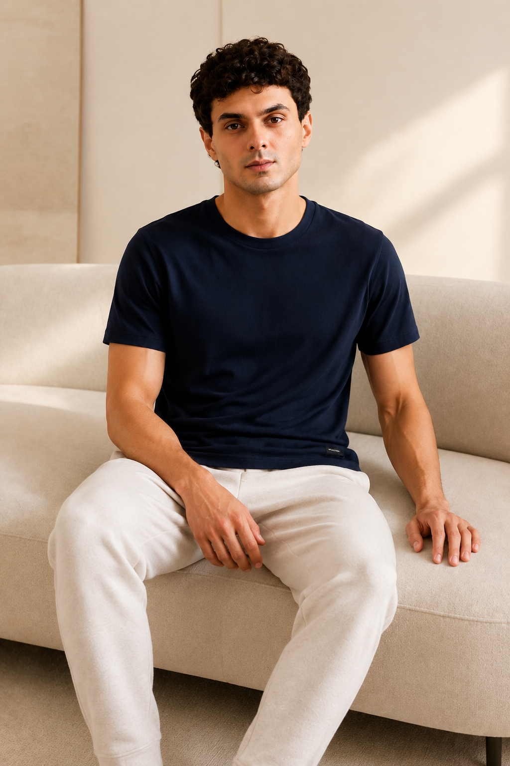 Navy Blue T-Shirt Plain For Men