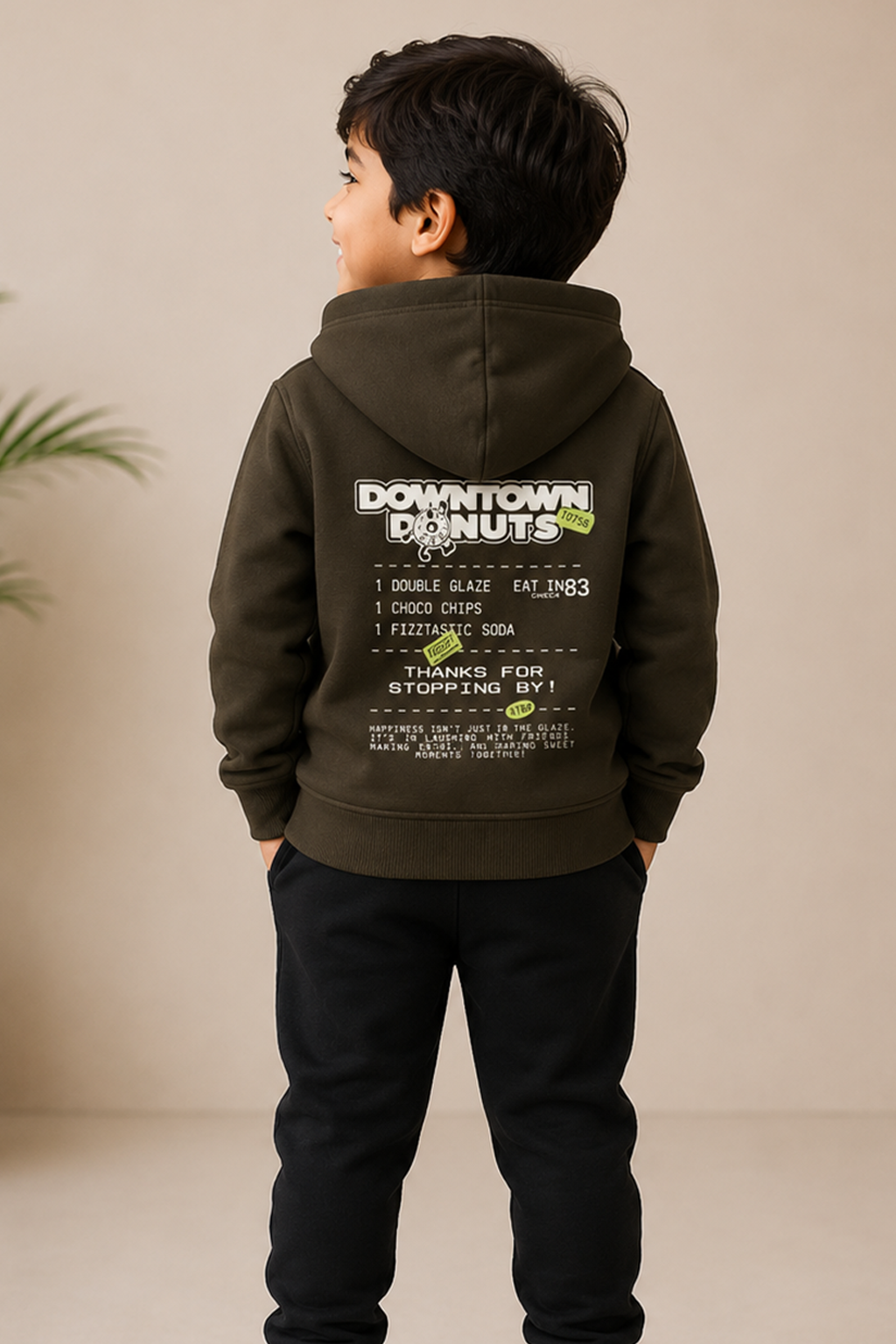 Dull Green Downtown Hoodie For Winters