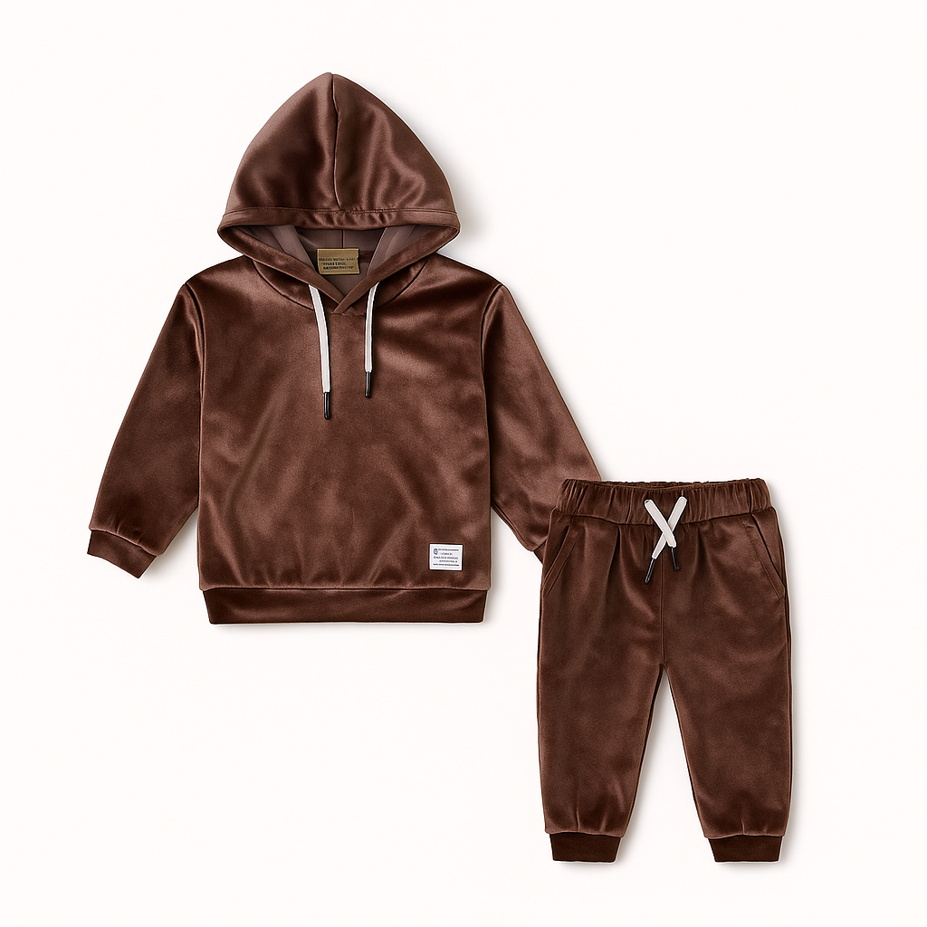 BROWN LINING VALOUR CORDUROY FABRIC HOODIE SUIT FOR WINTERS Main image