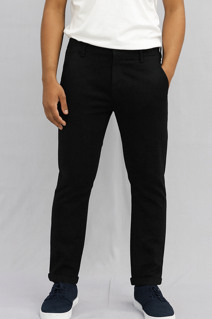 BLACK STRETCH COTTON JEANS FOR MENS