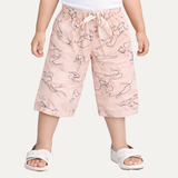 Baby Pink Lion Print Shorts For Girls