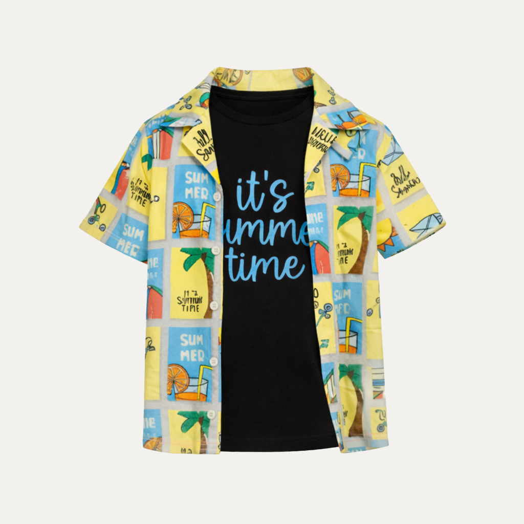 Mix It's Summer Time Print Casual Shirt For Boys Secondary image