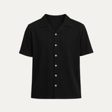 Black PK Fabric Half Sleeves Casual Shirt For Men