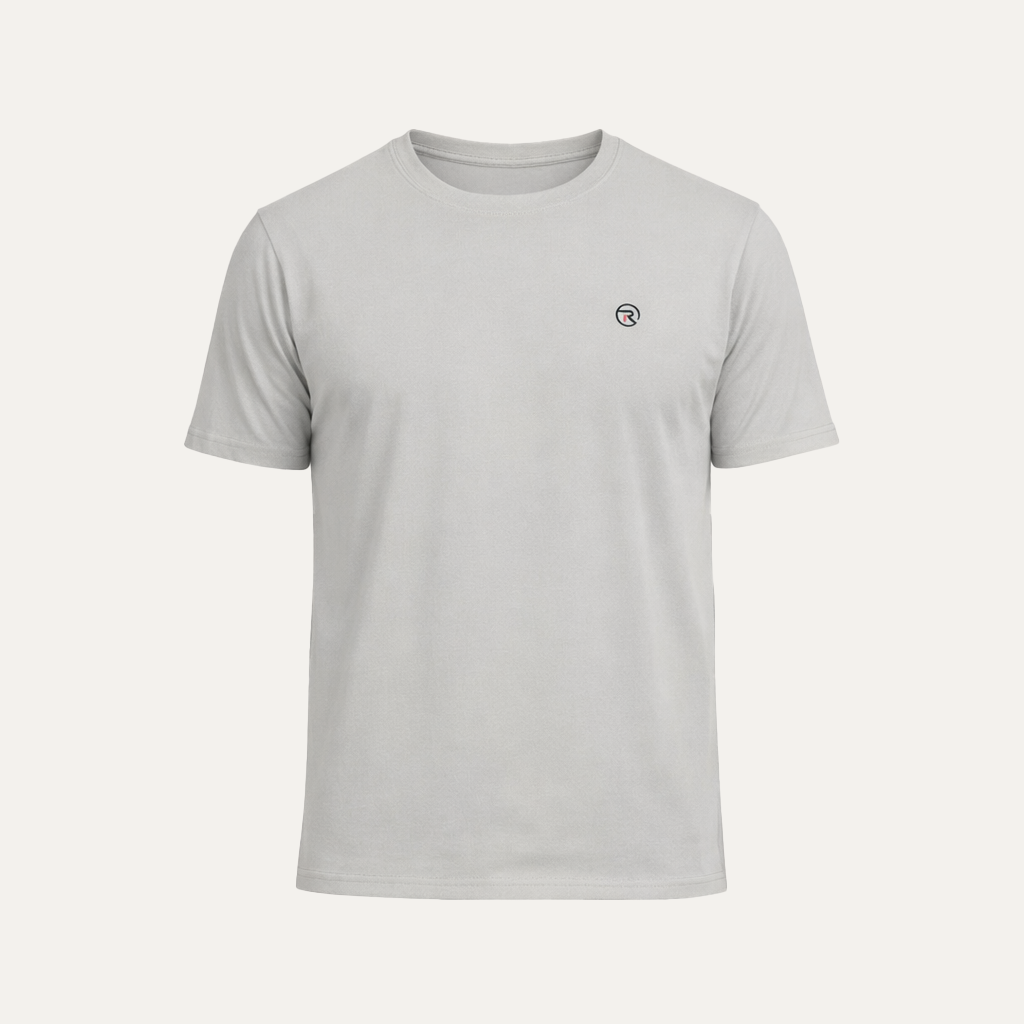 Hazel Grey Plain Activewear T-shirt For Mens Secondary image