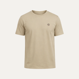 Beige Plain Activewear T-shirt For Mens