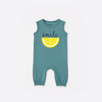 BLUE SMILE LEMON PRINT SLEEVES LESS FULL BODY ROMPER