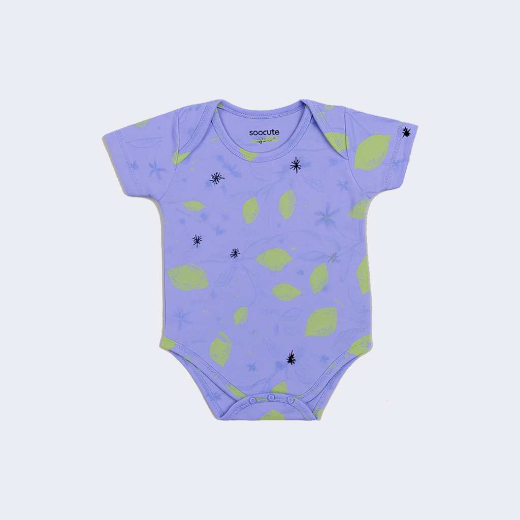 LIGHT PURPLE LEMON PRINTED ROMPER FOR GIRLS