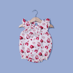 Load image into Gallery viewer, CREAM BEAR LOTSO PRINT WITH BAND ROMPER FOR GIRLS
