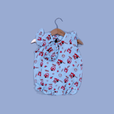SKY BLUE BEAR LOTSO PRINT WITH BAND ROMPER FOR GIRLS