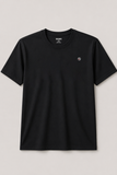Black Plain "R" Logo Print T-Shirt For Men