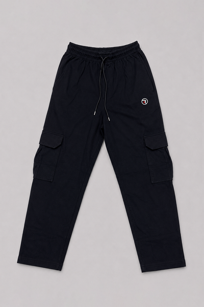 Black Double Pocket Jersy Fabric Trouser For Mens