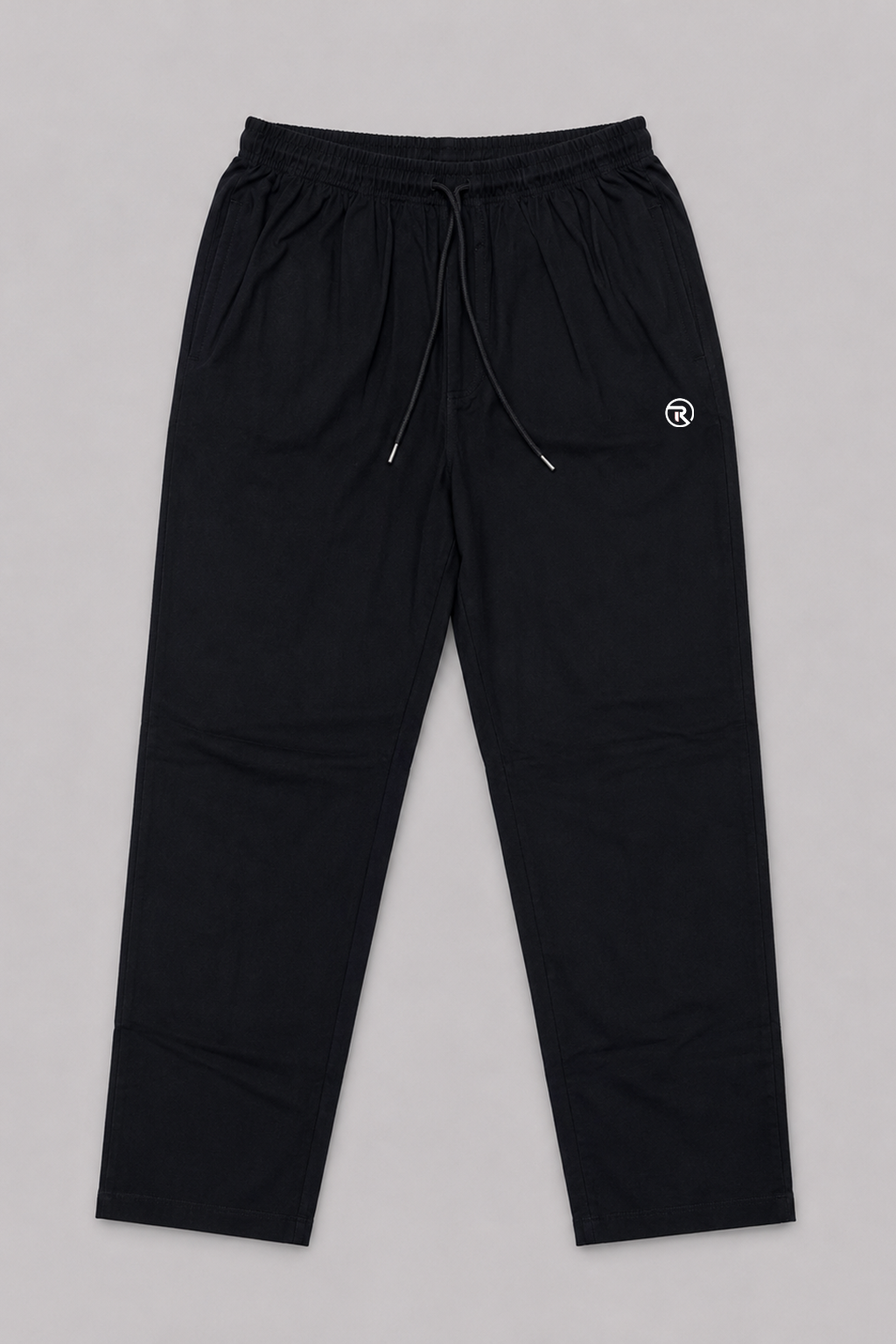 Black Roger Logo Print Jersy Fabric Trouser For Mens