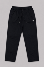 Black Roger Logo Print Jersy Fabric Trouser For Mens