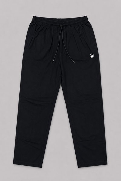 Black Roger Logo Print Jersy Fabric Trouser For Mens